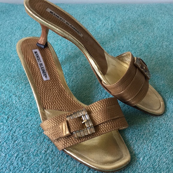 Manolo Blahnik Shoes - Manolo Blahnik slide with crystal detail. Sz 9.5